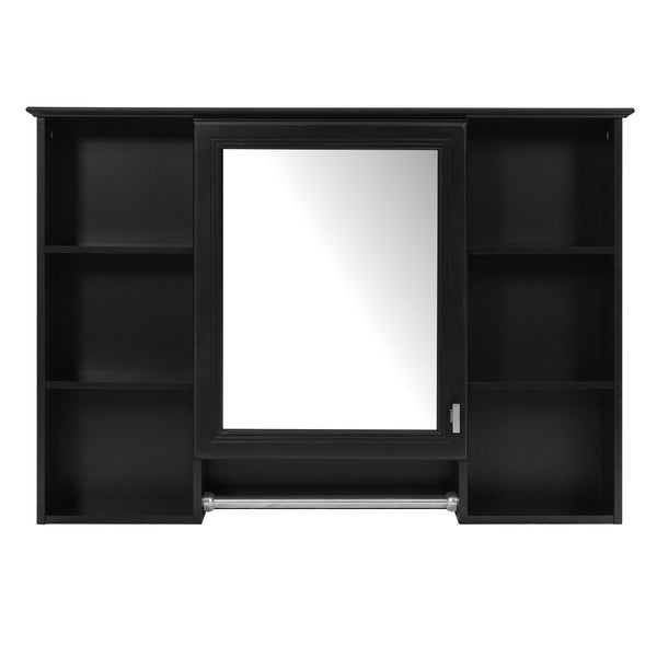 English Elm 3-in-1 Wall Mounted Bathroom Medicine Cabinet with Soft Close Mirror and Towel Bar Black N710P358613B