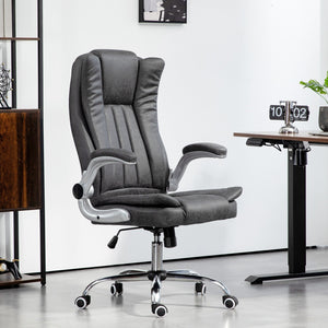 English Elm Homcom Executive Office Chair - High Back Microfiber With Adjustable Height, Tilt, And Padded Arms W2225P250018