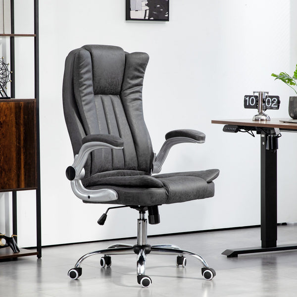 English Elm Homcom Executive Office Chair - High Back Microfiber With Adjustable Height, Tilt, And Padded Arms W2225P250018