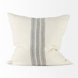 Mercana Patrice 22 x 22 Cream With Gray Stripes Decorative Pillow Cover 68871