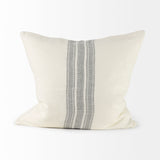 Mercana Patrice 22 x 22 Cream With Gray Stripes Decorative Pillow Cover 68871