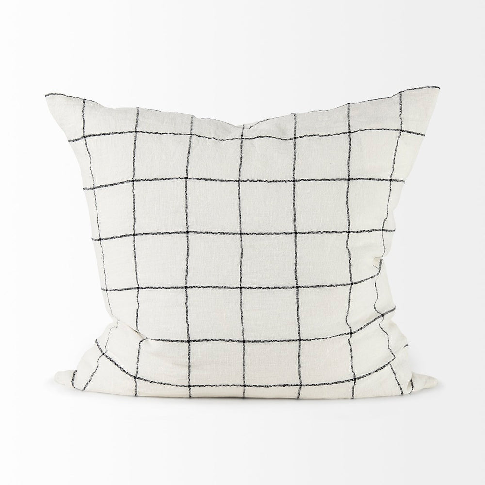 Mercana Suzanne Square Decorative Pillow Cover – Modern Cotton Blend with Bold Black and White Pattern White/Black Fabric | 22x22 68875