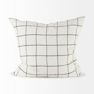 Mercana Suzanne Square Decorative Pillow Cover – Modern Cotton Blend with Bold Black and White Pattern White/Black Fabric | 22x22 68875