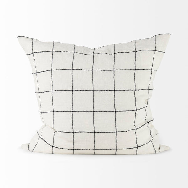 Mercana Suzanne Square Decorative Pillow Cover – Modern Cotton Blend with Bold Black and White Pattern White/Black Fabric | 22x22 68875