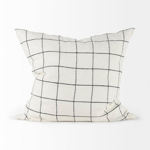 Mercana Suzanne Square Decorative Pillow Cover – Modern Cotton Blend with Bold Black and White Pattern White/Black Fabric | 22x22 68875