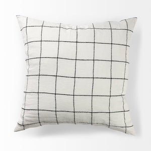 Mercana Suzanne Square Decorative Pillow Cover – Modern Cotton Blend with Bold Black and White Pattern White/Black Fabric | 22x22 68875
