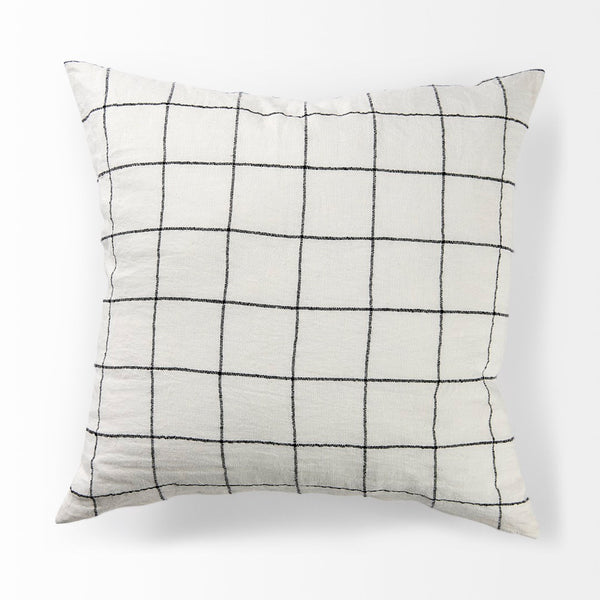 Mercana Suzanne Square Decorative Pillow Cover – Modern Cotton Blend with Bold Black and White Pattern White/Black Fabric | 22x22 68875