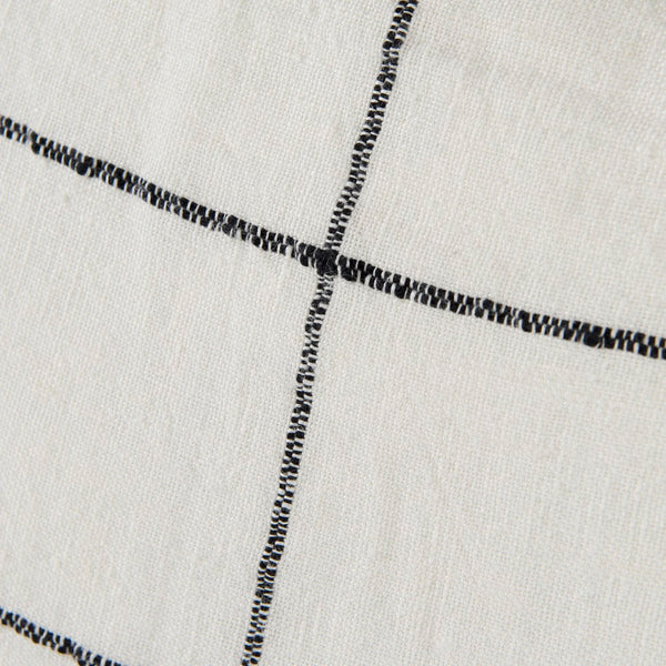 Mercana Suzanne Square Decorative Pillow Cover – Modern Cotton Blend with Bold Black and White Pattern White/Black Fabric | 22x22 68875