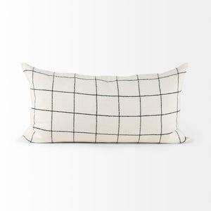 Mercana Suzanne Square Decorative Pillow Cover – Modern Cotton Blend with Bold Black and White Pattern White/Black Fabric | 14x26 68876