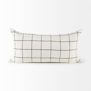 Mercana Suzanne Square Decorative Pillow Cover – Modern Cotton Blend with Bold Black and White Pattern White/Black Fabric | 14x26 68876