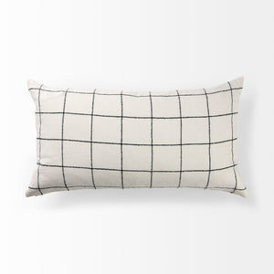 Mercana Suzanne Square Decorative Pillow Cover – Modern Cotton Blend with Bold Black and White Pattern White/Black Fabric | 14x26 68876