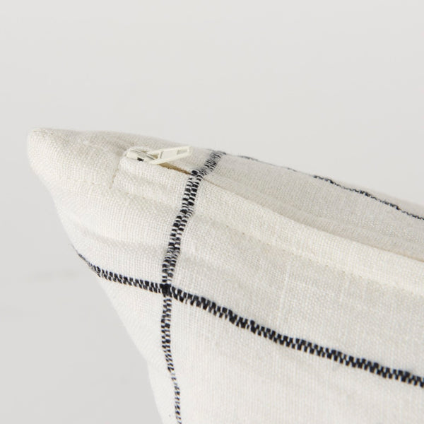 Mercana Suzanne Square Decorative Pillow Cover – Modern Cotton Blend with Bold Black and White Pattern White/Black Fabric | 14x26 68876