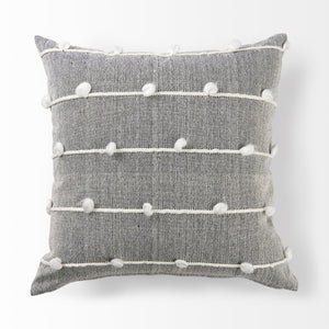 Mercana Linda Decorative Pillow Cover - Modern Coastal Accent in Navy and Cream with White Detail Navy/Cream Fabric | 20x20 68881
