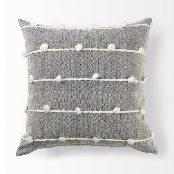 Mercana Linda Decorative Pillow Cover - Modern Coastal Accent in Navy and Cream with White Detail Navy/Cream Fabric | 20x20 68881