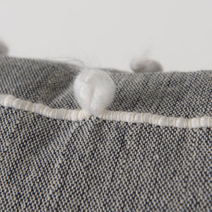 Mercana Linda Decorative Pillow Cover - Modern Coastal Accent in Navy and Cream with White Detail Navy/Cream Fabric | 20x20 68881