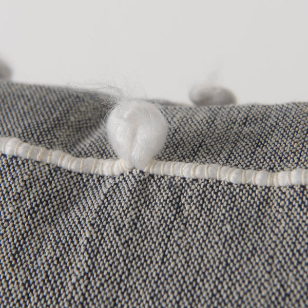 Mercana Linda Decorative Pillow Cover - Modern Coastal Accent in Navy and Cream with White Detail Navy/Cream Fabric | 20x20 68881