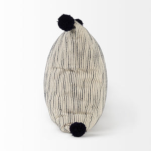 Mercana Krystal Decorative Pillow Cover – Modern Boho Charm with Blue Pom Pom Accents for Cozy Spaces Cream/Blue Fabric | 20x20 68889