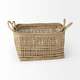 Mercana Bellisa 18.5L x 14.6W x 11.0H (Set of 2) Medium Brown Seagrass Rectangular Basket W/ Handles  69585