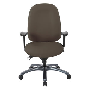 OSP Home Furnishings Multi-function Ergonomic High Back Office Chair with Lumbar Support and Titanium Base High Graphite 8511-R111
