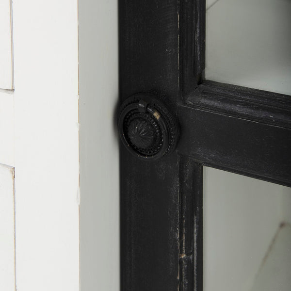 Mercana Bourchier 75-Inch Solid Mango Wood Buffet with Glass Cabinets & Drawers for Stylish Storage Solutions 50282