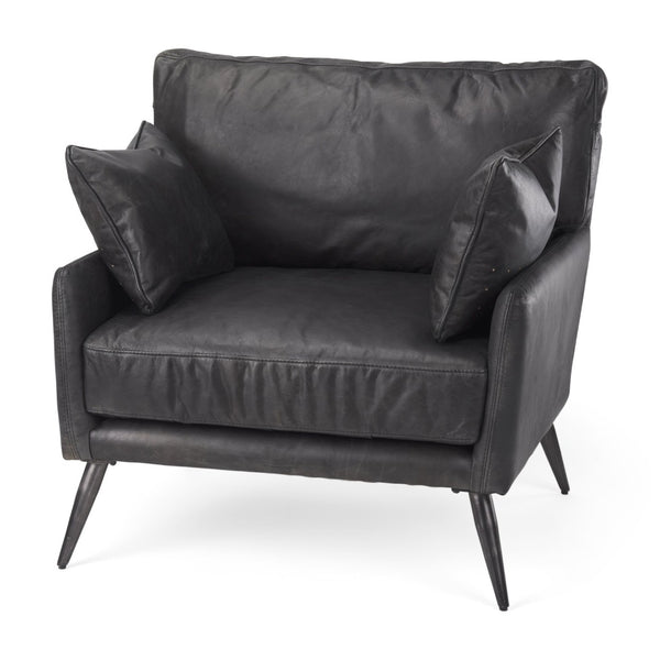Mercana Cochrane Luxurious Top-Grain Leather Accent Chair for Modern Interiors - Comfortable & Stylish Design 69626