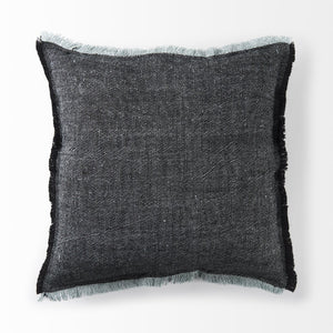 Mercana Malia Decorative Pillow Cover with Playful Fringe for Modern and Urban Home Décor Accents Black/Teal Fabric | 20x20 69437