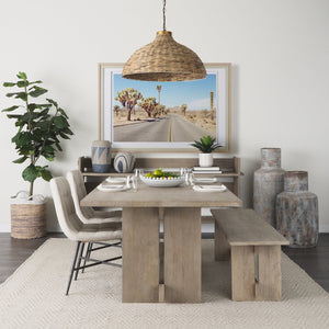 Mercana Aida Modern Farmhouse Console Table - Solid Mango Wood, Minimalist Design, Perfect for Any Space Light Gray Wood 69197
