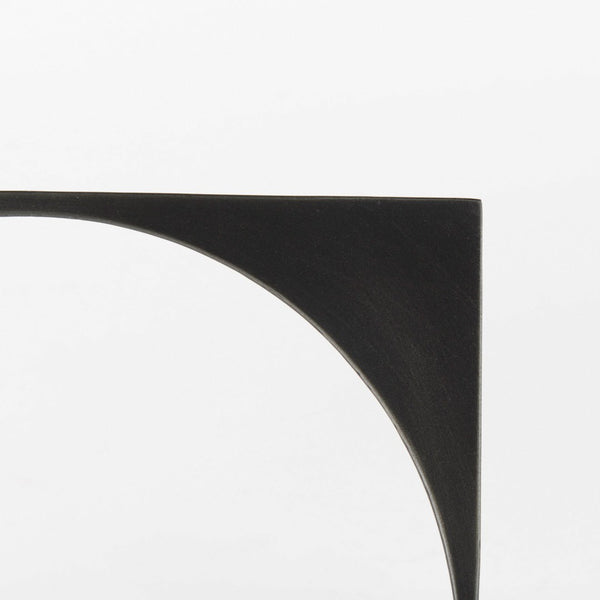 Mercana Lima Modern Geometric Decorative Object in Dark Gunmetal Finish for Sophisticated Home Accents Gray Metal | 9H 69250