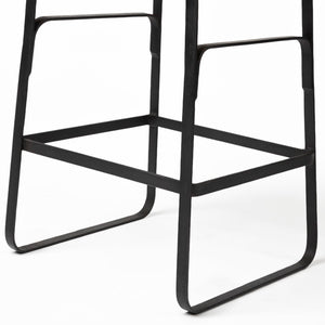 Mercana Conan Modern Industrial Stool with Low-Back Seat and Footrest for Kitchen or Bar Spaces, Fully Assembled 69008