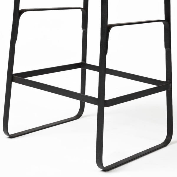 Mercana Conan Modern Industrial Stool with Low-Back Seat and Footrest for Kitchen or Bar Spaces, Fully Assembled 69008