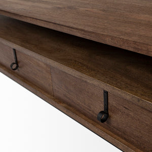 Mercana Glenn Rectangle Coffee Table with 6 Drawers - Stylish Mango Wood and Iron Frame for Modern Living Spaces 69016