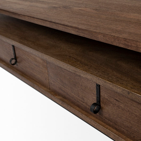 Mercana Glenn Rectangle Coffee Table with 6 Drawers - Stylish Mango Wood and Iron Frame for Modern Living Spaces 69016