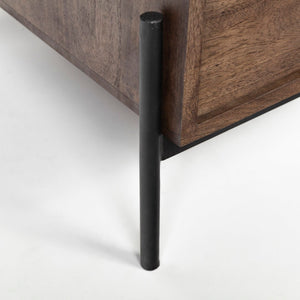 Mercana Glenn Contemporary Office Desk with 3 Drawers, Solid Wood Top & Sturdy Iron Frame for Stylish Workspaces 69021