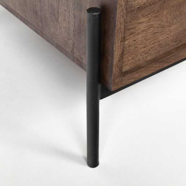 Mercana Glenn Contemporary Office Desk with 3 Drawers, Solid Wood Top & Sturdy Iron Frame for Stylish Workspaces 69021