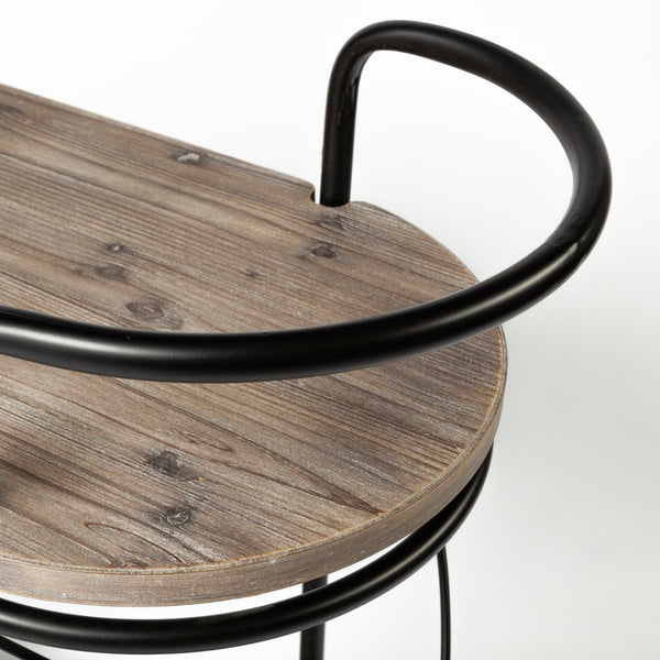 Mercana Marlon Stylish Rolling Bar Cart with Two-Tier Shelves and Stemware Holder for Effortless Entertaining 68921