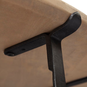 Mercana Helios Nesting Coffee Tables Set of 2 - Solid Mango Wood Top with Sturdy Crisscross Iron Base 69012