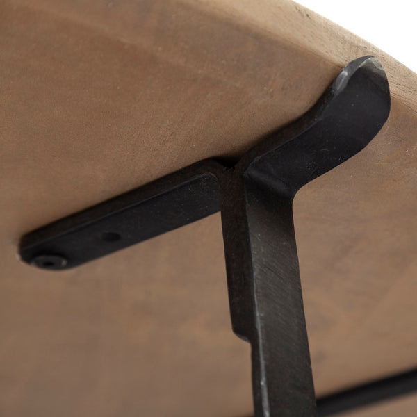 Mercana Helios Nesting Coffee Tables Set of 2 - Solid Mango Wood Top with Sturdy Crisscross Iron Base 69012