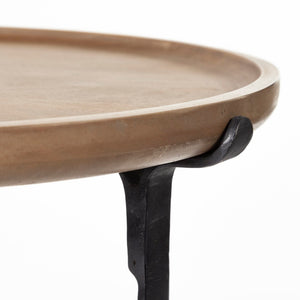 Mercana Helios Nesting End Tables Set of Two - Stylish Solid Wood Tops with Sturdy Industrial Bases 69014