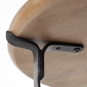 Mercana Helios Nesting End Tables Set of Two - Stylish Solid Wood Tops with Sturdy Industrial Bases 69014