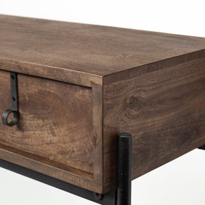 Mercana Glenn 56-Inch Console Table with Industrial Frame – Stylish Mid-Century Modern Design for Any Space 69017