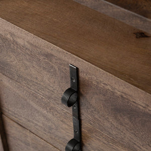 Mercana Glenn Contemporary Office Desk with 3 Drawers, Solid Wood Top & Sturdy Iron Frame for Stylish Workspaces 69021