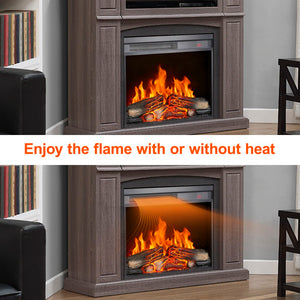 English Elm 23 Inch Electric Fireplace Insert Ultra Thin Led Log Flame Heater with Remote Timer W1769P345281
