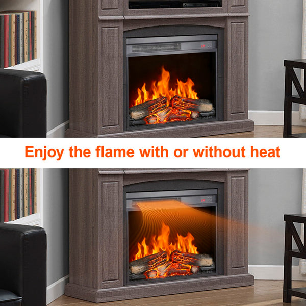 English Elm 23 Inch Electric Fireplace Insert Ultra Thin Led Log Flame Heater with Remote Timer W1769P345281