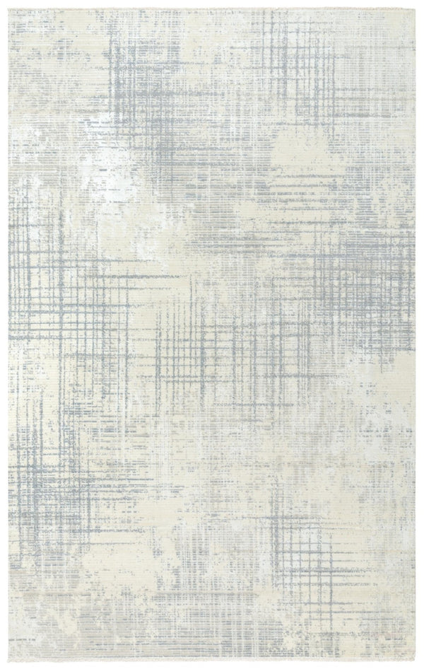 Alora Decor Aurora Neutral Hybrid Wool-Tencel Rug With Cross-Hatch Texture, Low Pile Fringe, Durable Elegance 9' x 12' 00500510343300912