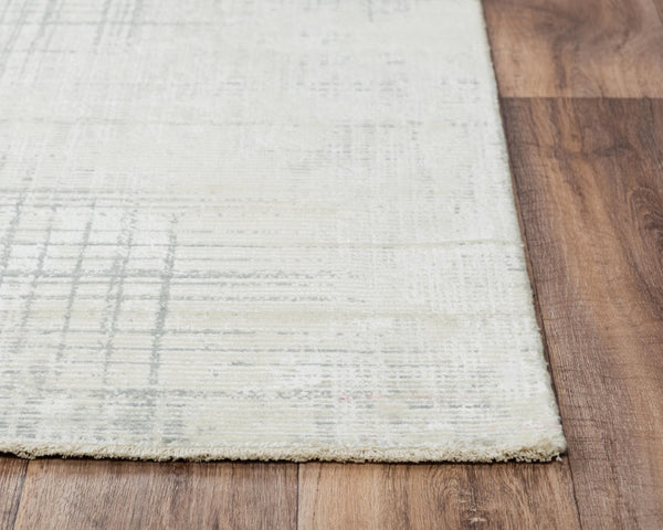 Alora Decor Aurora Neutral Hybrid Wool-Tencel Rug With Cross-Hatch Texture, Low Pile Fringe, Durable Elegance 9' x 12' 00500510343300912