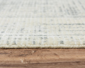 Alora Decor Aurora Neutral Hybrid Wool-Tencel Rug With Cross-Hatch Texture, Low Pile Fringe, Durable Elegance 9' x 12' 00500510343300912