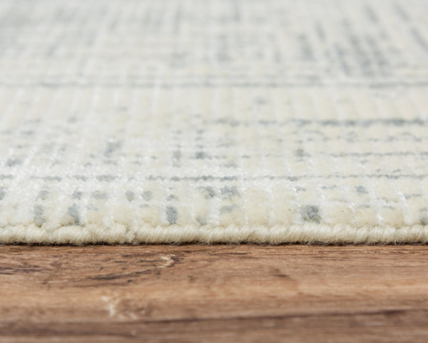 Alora Decor Aurora Neutral Hybrid Wool-Tencel Rug With Cross-Hatch Texture, Low Pile Fringe, Durable Elegance 9' x 12' 00500510343300912
