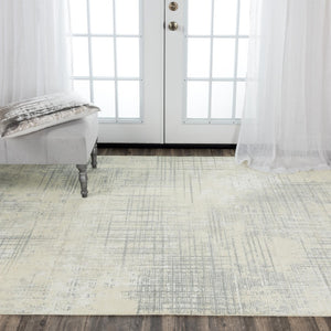 Alora Decor Aurora Neutral Hybrid Wool-Tencel Rug With Cross-Hatch Texture, Low Pile Fringe, Durable Elegance 9' x 12' 00500510343300912