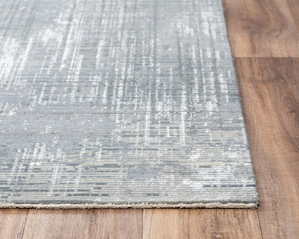 Alora Decor Aurora Gray Rectangle Rug With Hand-Serge Detail, Soft Wool-Tencel Blend, Modern Minimalist Centerpiece 9' x 12' 00500510400330912