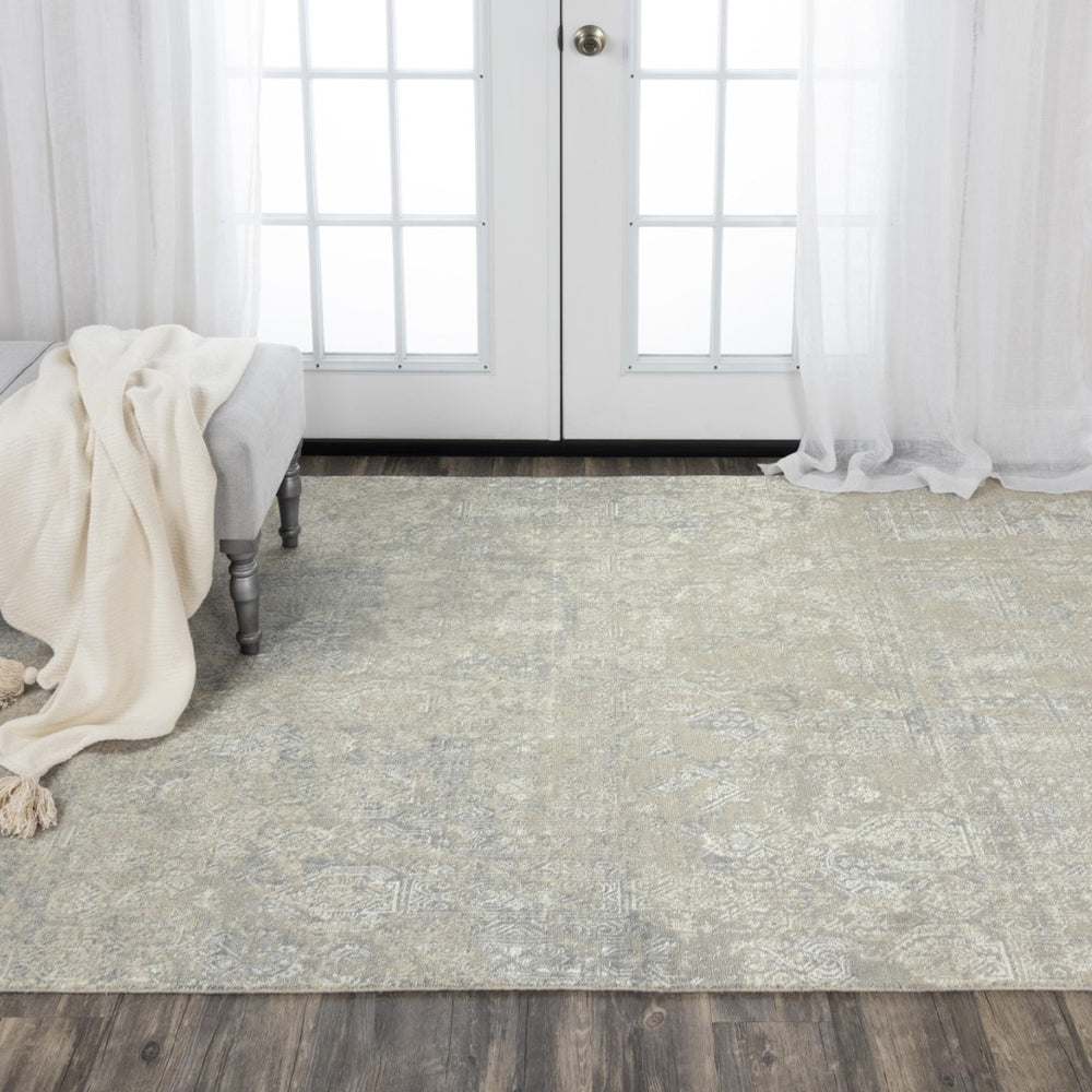 Alora Decor Aurora Vintage-Style Gray Area Rug With Wool-Tencel Hybrid Blend, Low Pile, Distressed Elegance 12' x 15' 00500510733TA1215